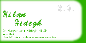milan hidegh business card